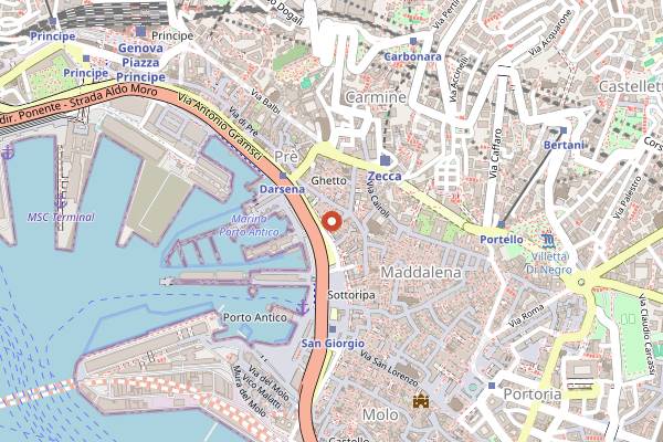 Map showing Soho in Genoa