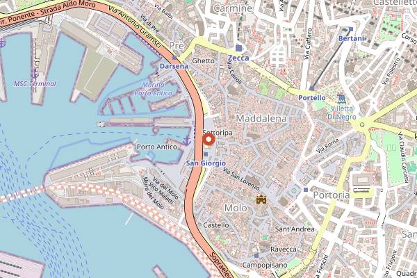 Map showing Friggitoria San Giorgio in Genoa