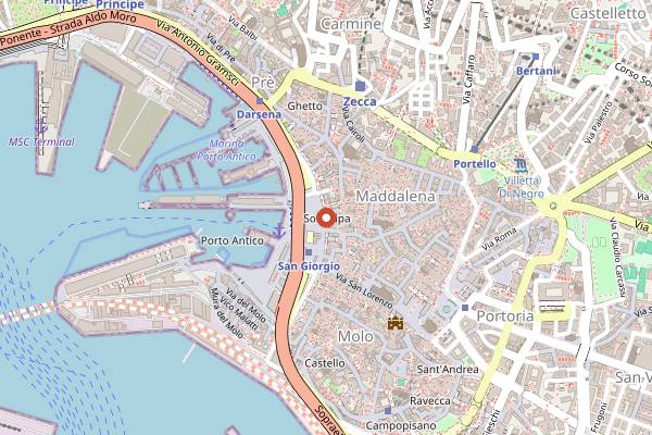Map showing Enoteca Bottiglieria Pesce in Genoa