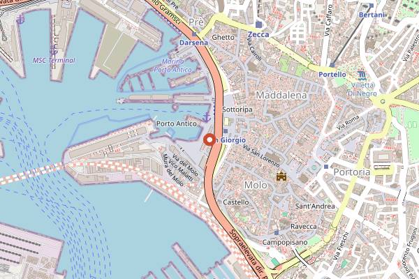 Map showing Vizio Wine Bar in Genoa