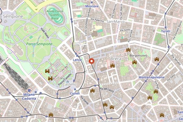Map showing Panetteria Mercato in Milan