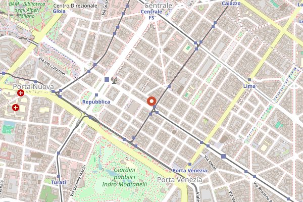 Map showing Pavé in Milan