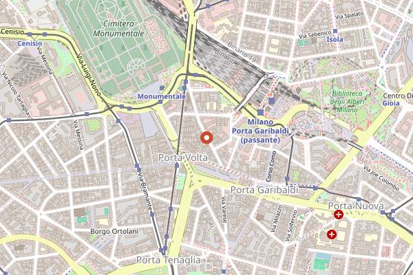 Map showing Tortatelier in Milan