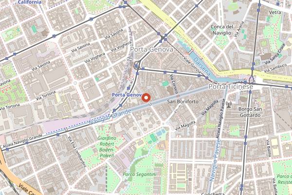 Map showing Blues Canal in Milan