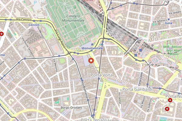 Map showing Ceresio 7 American Bar in Milan