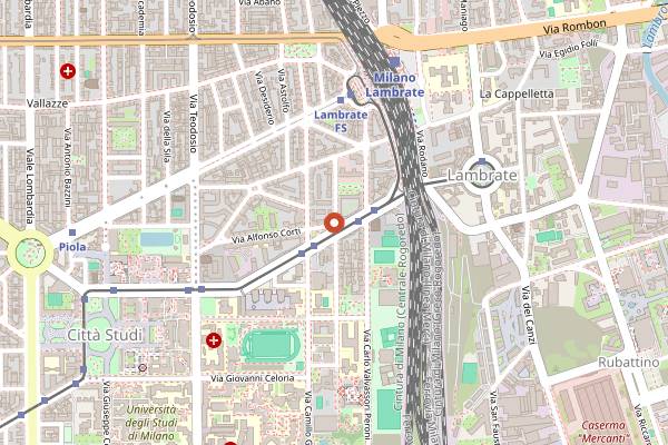 Map showing JJ's Corner in Milan