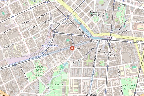 Map showing MAG Cafe in Milan