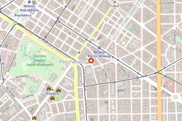 Map showing Malpighi 8 in Milan
