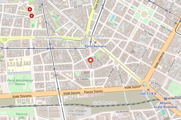 Map showing Pinta e Basta in Milan