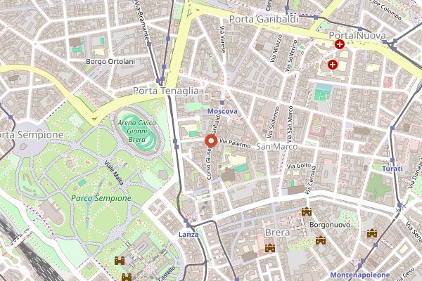 Map showing Radetzky in Milan