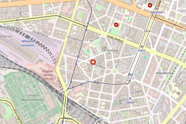 Map showing Spiller in Milan