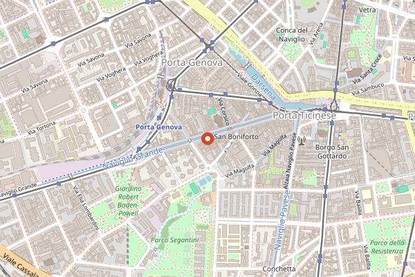 Map showing Village Cafe in Milan