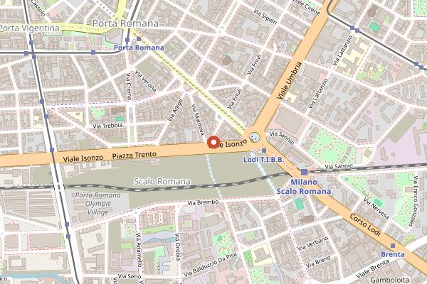 Map showing La Buttiga Beer Room Porta Romana in Milan