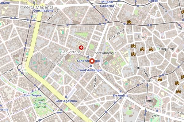 Map showing Momenteeria in Milan