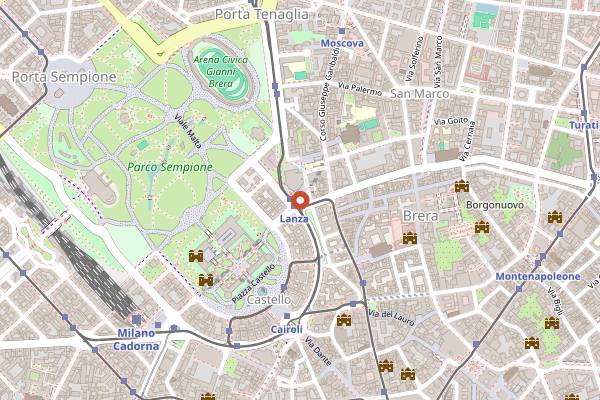 Map showing Piccolo Cafe in Milan