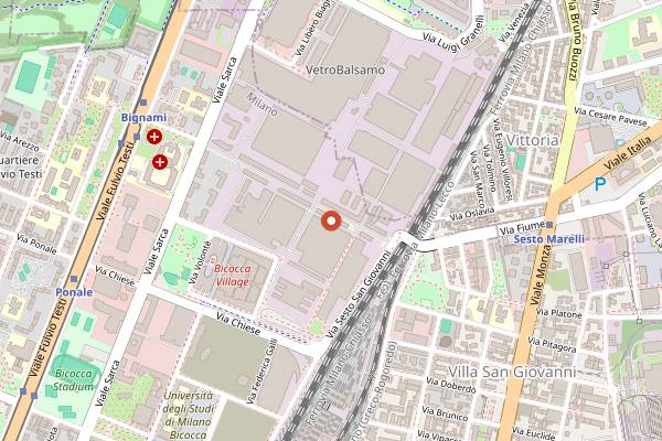 Map showing Toast To Coast Bicocca in Milan