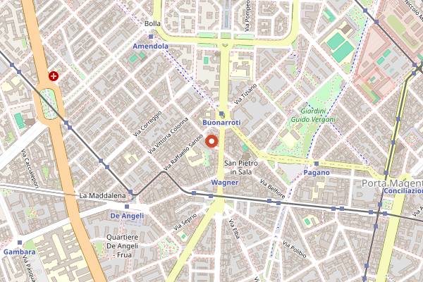Map showing Vanilla Bakery in Milan