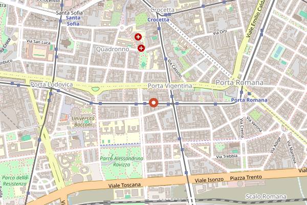 Map showing Antica Pizzeria Fiorentina in Milan
