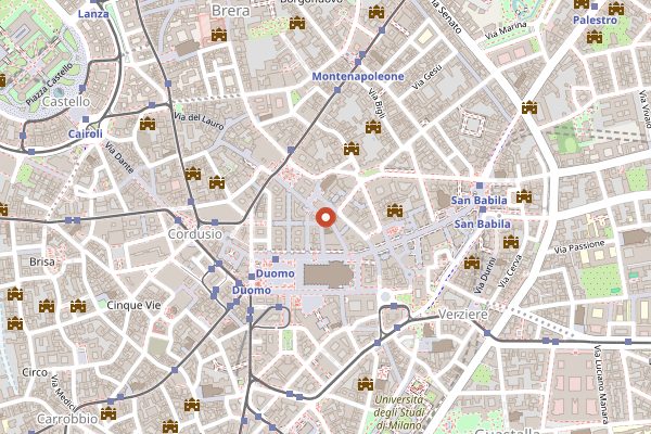 Map showing Luini in Milan