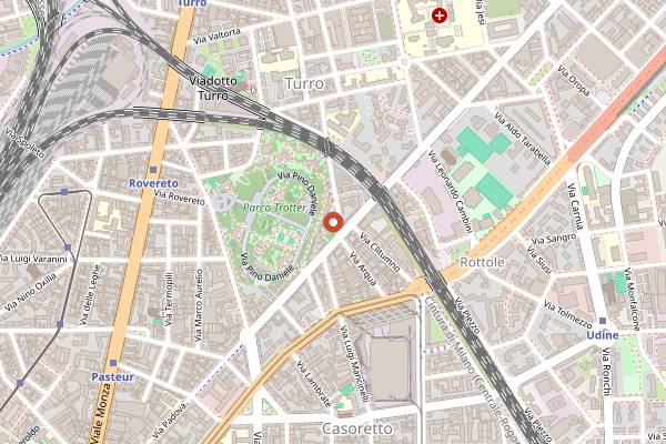 Map showing mosso in Milan