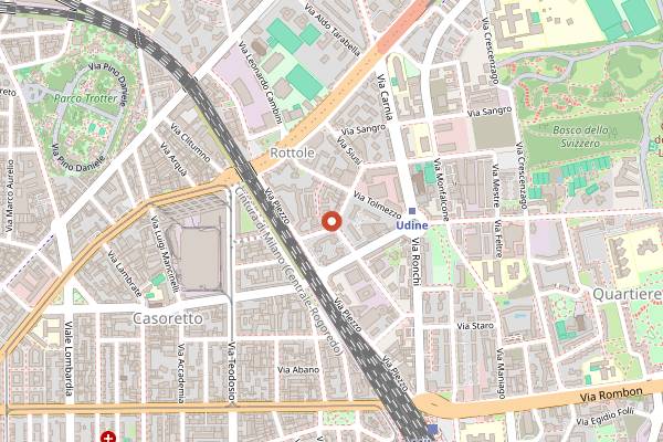 Map showing Pizzeria A' Tarantella in Milan