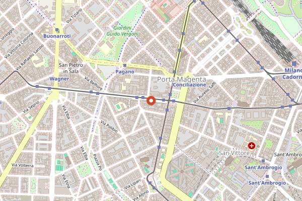 Map showing Pizzeria da Gino in Milan
