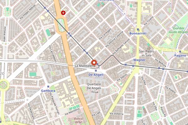 Map showing Tegamino's in Milan