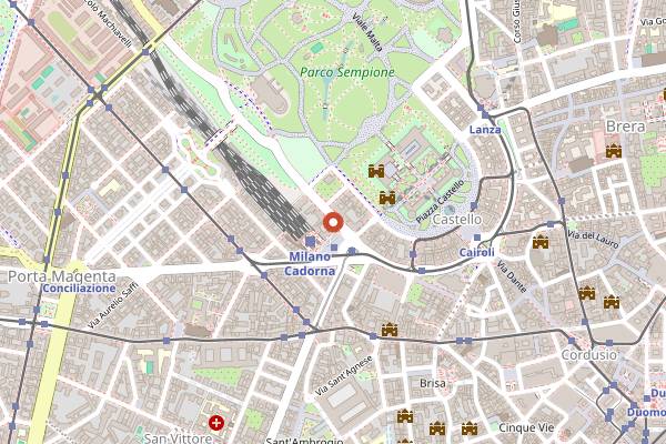 Map showing Cafe La Rocchetta in Milan