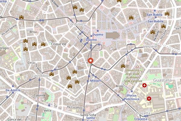 Map showing Rabbit Hole Cafe in Milan