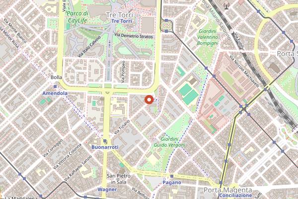 Map showing Taipy in Milan