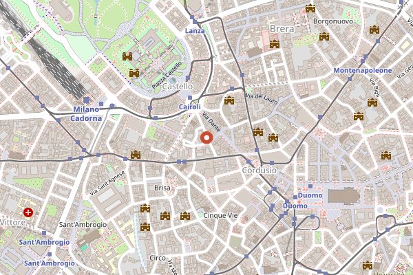 Map showing Casa Camperio in Milan