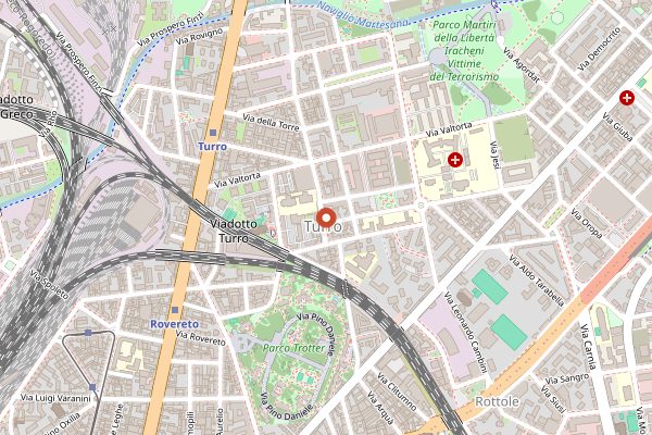 Map showing Manna in Milan