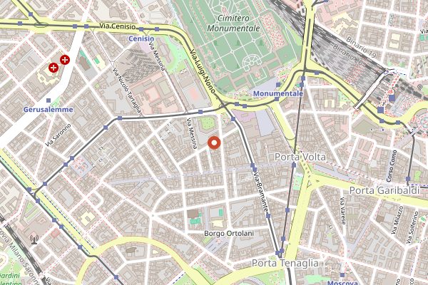 Map showing Morelli in Milan