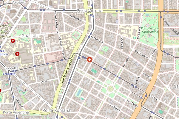 Map showing Remulass in Milan