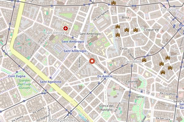 Map showing Vento di Sardegna in Milan