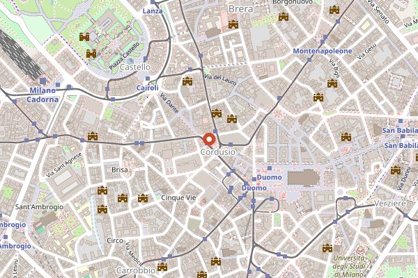Map showing % Arabica Milano in Milan