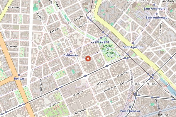Map showing Sevengrams in Milan