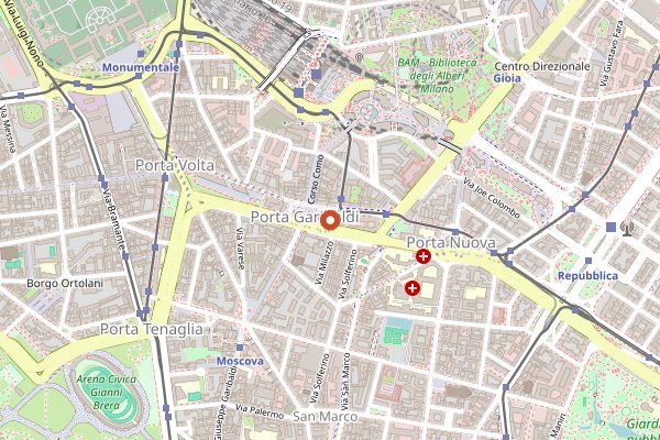 Map showing Eataly Milano Smeraldo Cooking School in Milan