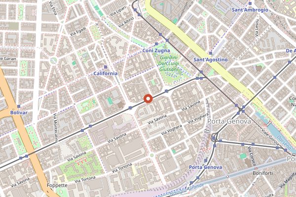 Map showing Mercatone dell Antiquariato sul Naviglio Grande in Milan