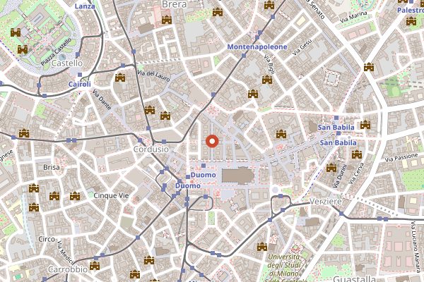 Map showing Cracco in Milan