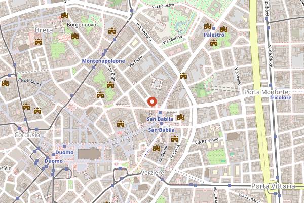 Map showing DaV by Da Vittorio Louis Vuitton in Milan
