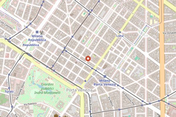 Map showing La Risacca Blu in Milan