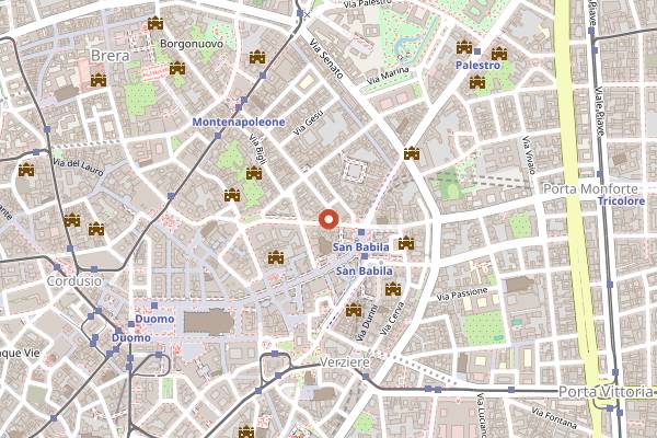 Map showing PEPE Barra Italiana in Milan