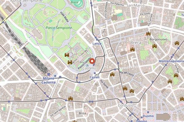 Map showing Chiosco Squadre Calcio in Milan