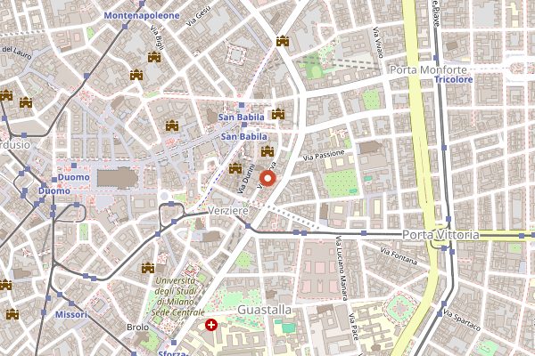 Map showing Trattoria da Pino in Milan