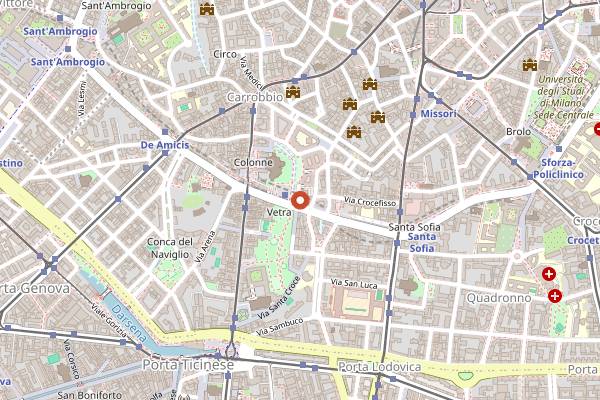 Map showing Vetra in Milan