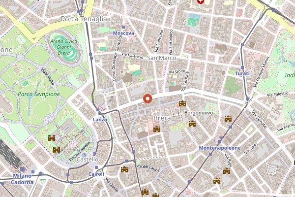 Map showing Backdoor 43 in Milan