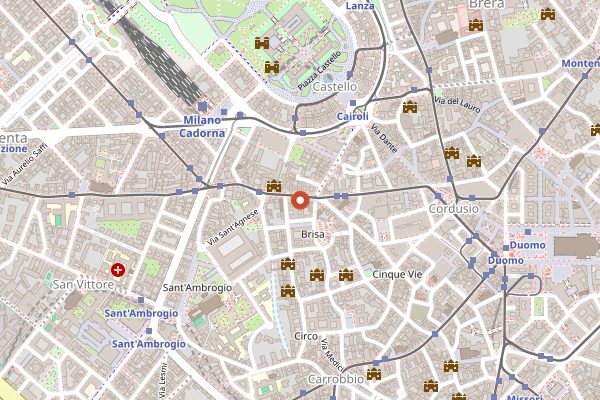 Map showing De Santis Paninoteca in Milan