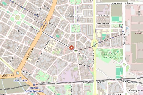 Map showing Headbangers Pub in Milan