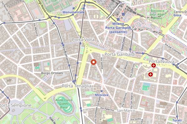 Map showing Scott Duff Pub in Milan
